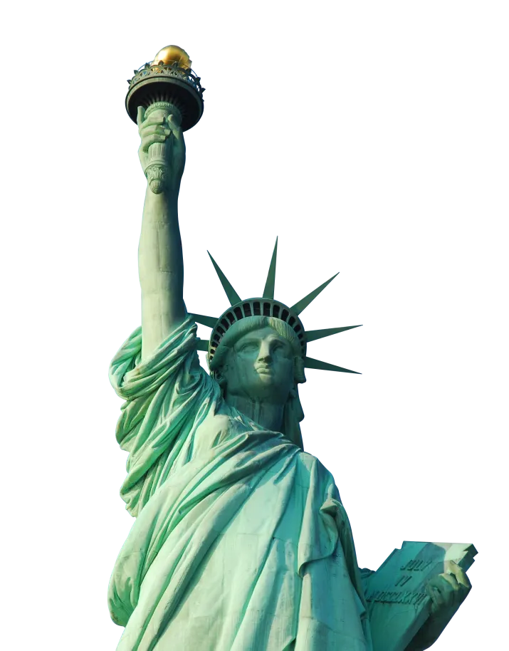 Statue of Liberty in stormy weather, moody atmosphere, artistic png
